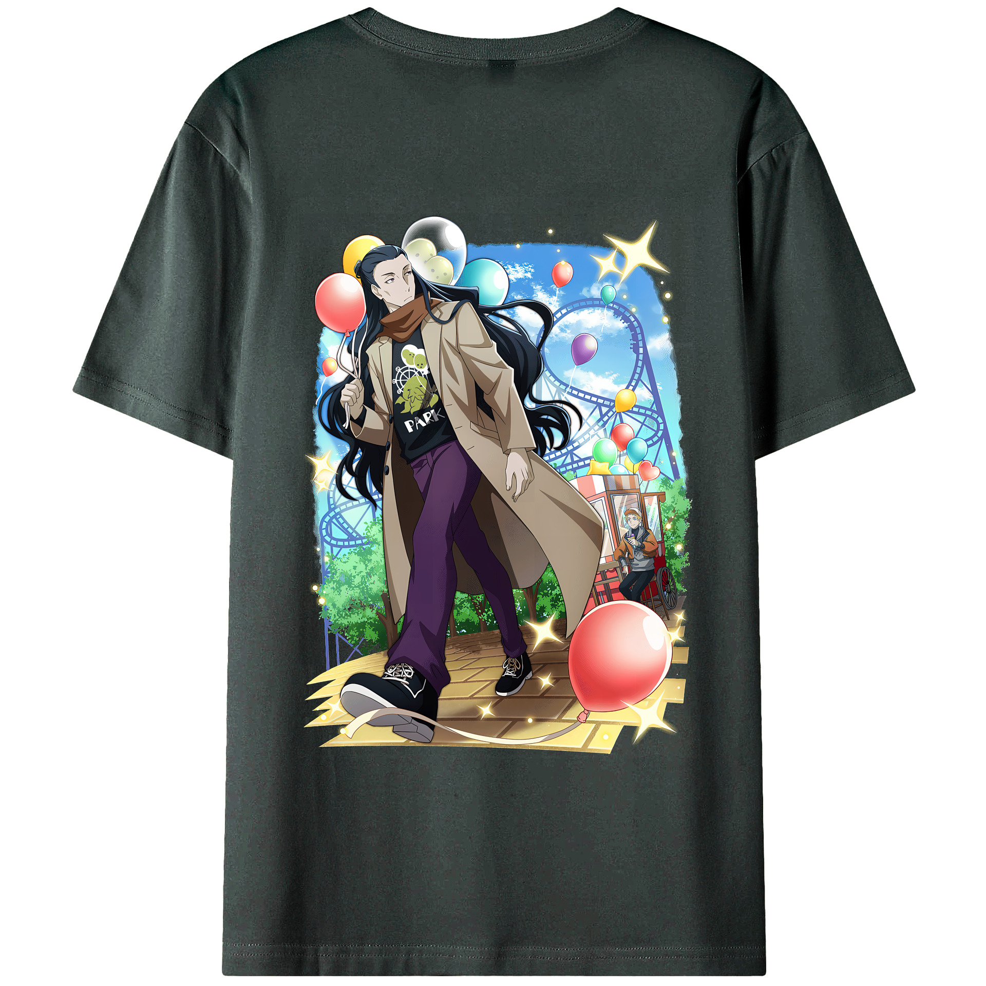 （画像用） 文豪ストレイドッグス Bungo Stray Dogs 綿100％ メンズ半袖Tシャツ（バックプリント） 通気性